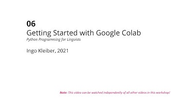 06 - Getting Started with Google Colab