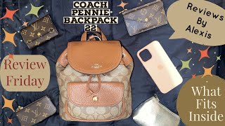 COACH | Pennie Signature backpack 22 | What Fits Inside | Review Friday | Reviews By Alexis