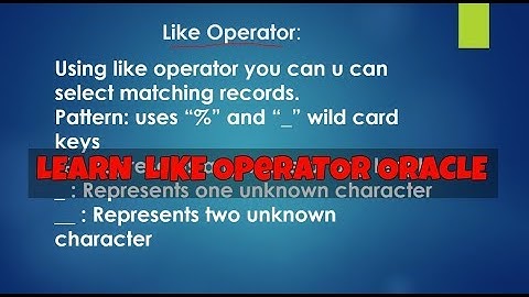 Learn " Like " Operator  Urdu / Hindi