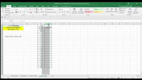 FUNCIÓN LOGARITMO NATURAL EN EXCEL