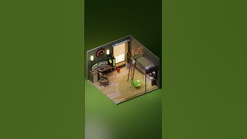 3D Isometric Design - Bedroom - Created and Animated in Blender #shorts #isometric #3d #marvel