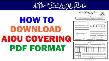 How to download AIOU Assignment Covering Form