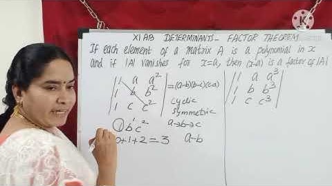 Std11|MT88 |EX7.3-4,1,2,6 |Maths| Factor theorem in determinants