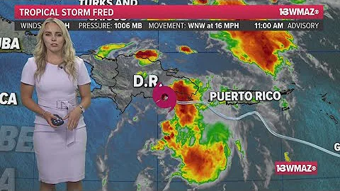 Tropical Storm Fred weakens over Dominican Republic (11 a.m. update 8/11/21)