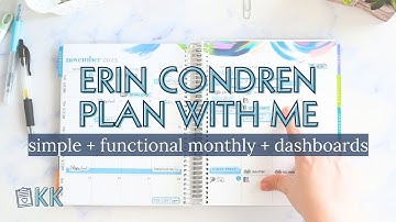 Erin Condren Functional Plan with Me Monthly Planner Spread Dashboard Pages and Project Pages How to