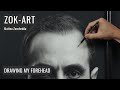 Drawing my self portrait pt 3  the forehead  timelapse