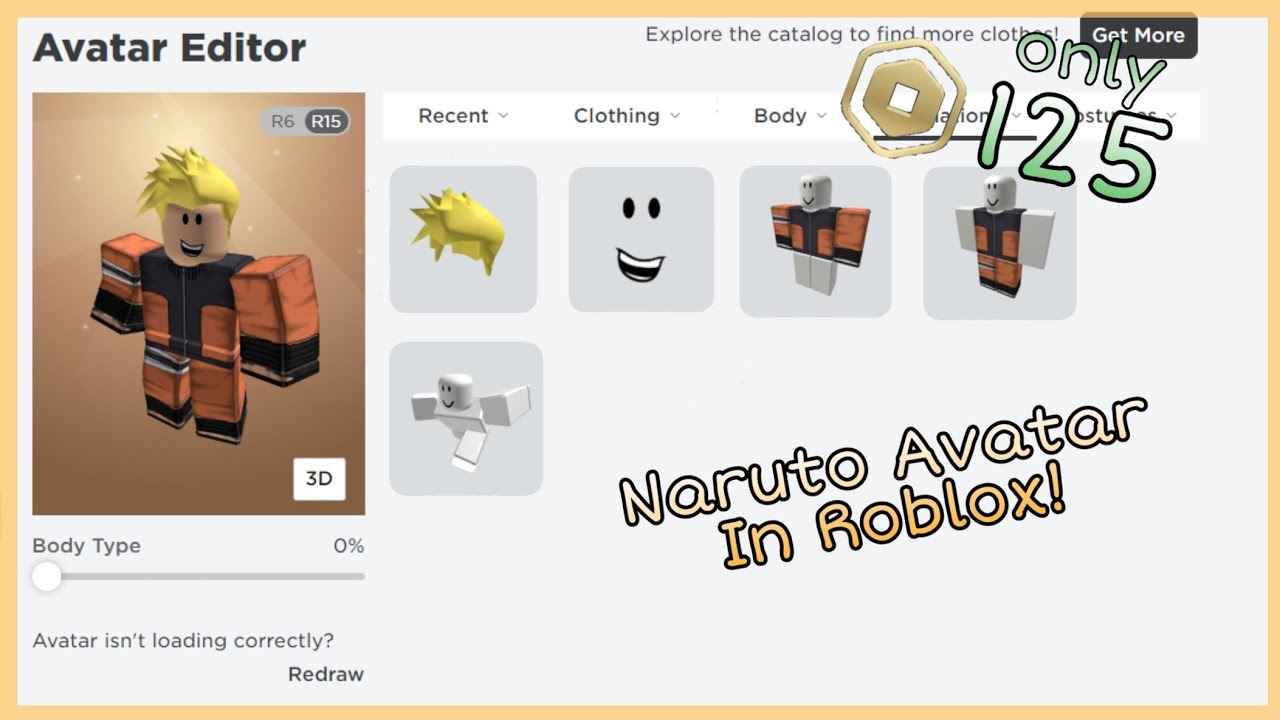 How To Make Naruto Avatar In Roblox Youtube - how to be naruto in roblox