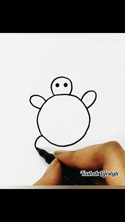 Simple turtle drawing for kids / easy art #shorts #short