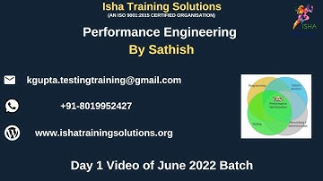 Performance Engineering Day 1 Video 2nd June. Pls contact/whatsapp us on +91-8019952427 to enroll