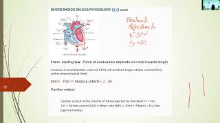 MRCS Mastering Topic SHEER BASIC On CVS physiology