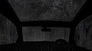 10 Hours 🌧️ Night Rain On A Car With Soothing Sounds For Rest and Sleep - Relaxing ASMR Video