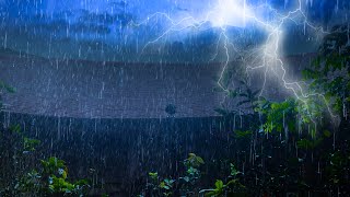 Listen, Relax & Fall Asleep Fast with Powerful Rainstorm on Old Roof & Intense Thunder | Rain 10hrs