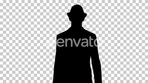 Silhouette Man walking in a hat, Alpha Channel | Motion Graphics - Envato elements