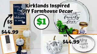 DIY Room Decor! HIGH END KIRKLANDS INSPIRED DIY Farmhouse Decor Dollar Tree DIY LOOK FOR LESS Decor