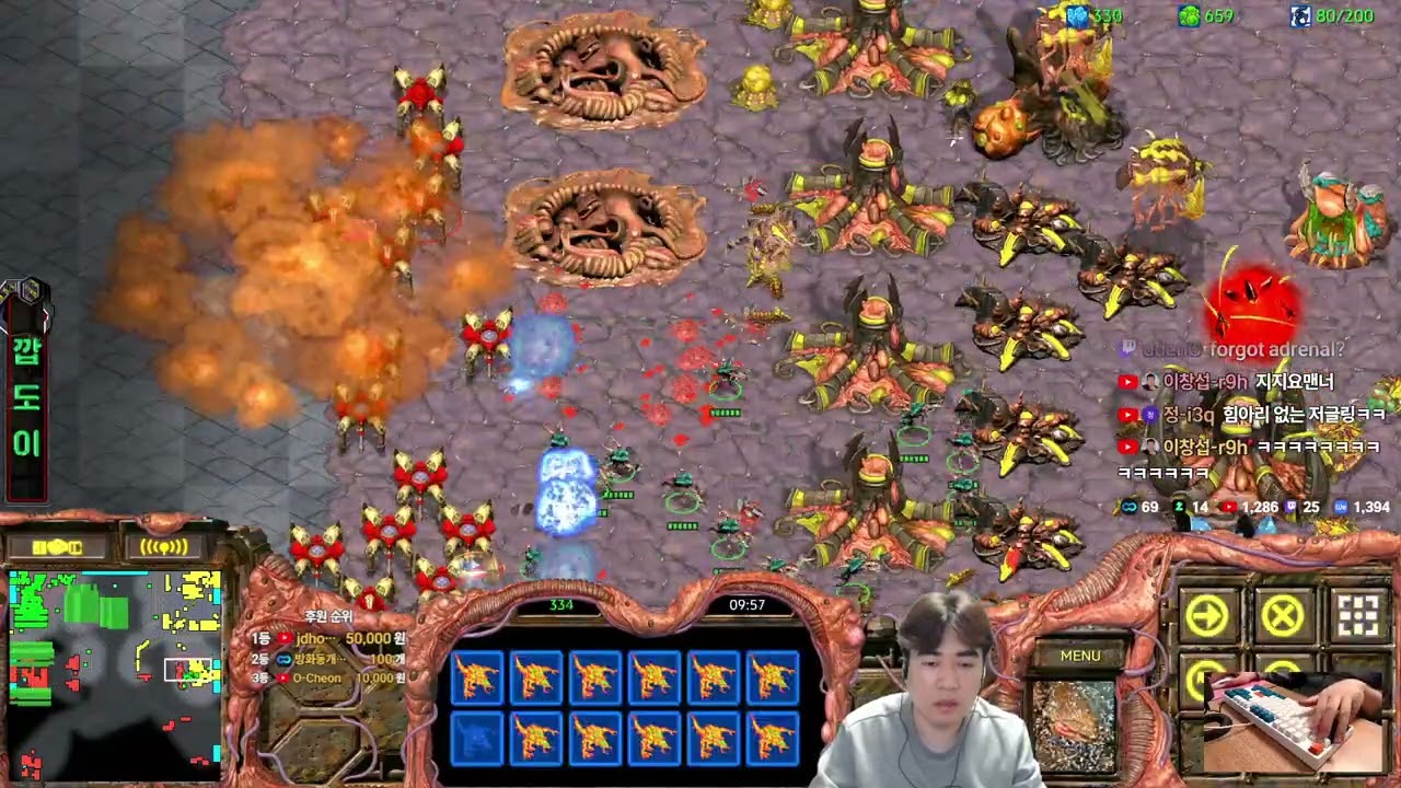 『저글링, 충분하다!』저글링 인해전술, 미니맵을 도배해버리는 미친 물량!