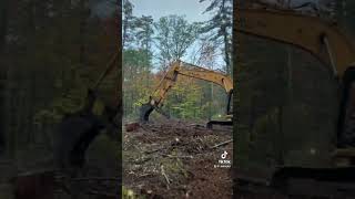 Tending to a brush fire with an excavator. #caterpillarequipment #cat #cat315 #fire