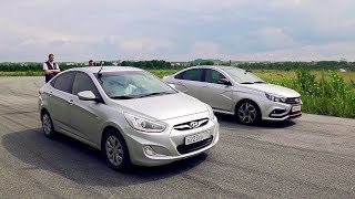 Лада Веста Спорт против Hyundai Solaris!