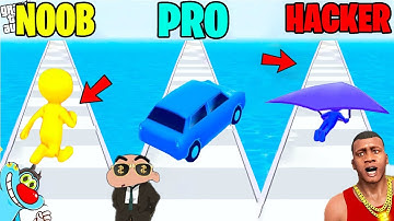 NOOB VS PRO VS HACKER VS GOD IN SHAPE SHIFT 3D WITH SHINCHAN & CHOP & OGGY!