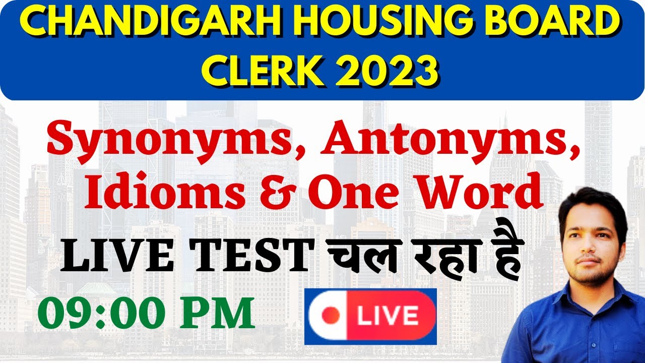 Synonyms, Antonyms, Idiom & One Word for CHB Clerk // Chandigarh Clerk