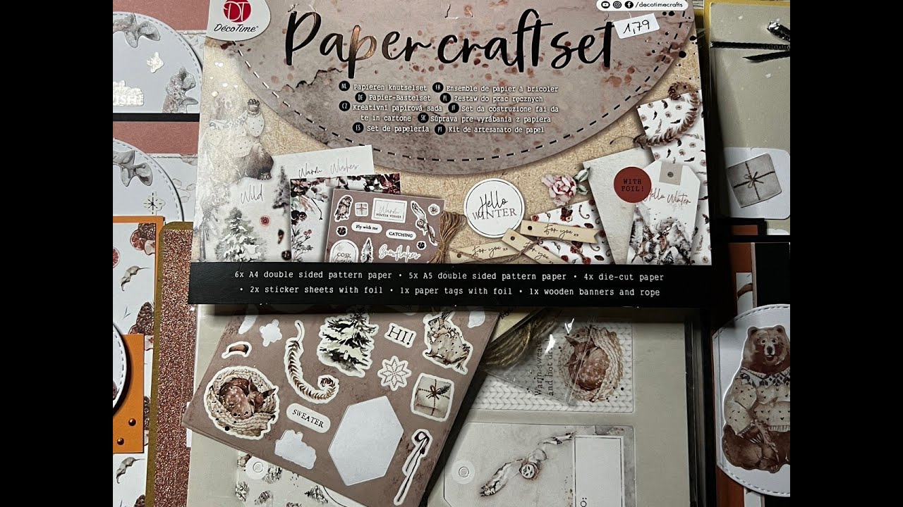 ACTION! 12 Karten mit einem Paper craft set von Déco Time - YouTube