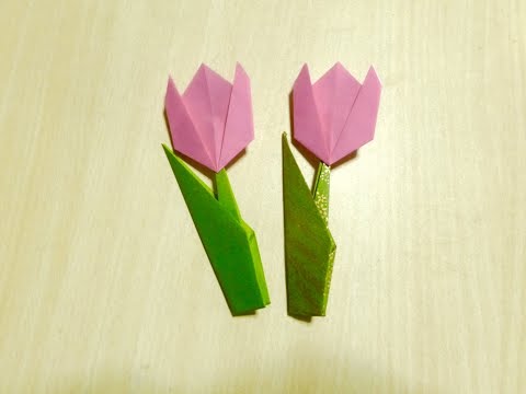 Como fazer tulipa. Origami. A arte de dobrar o papel.