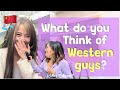 Ask chinese girls what do you think of western guys street interview in china