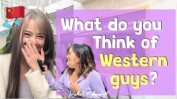 Ask Chinese girls "What do you think of Western guys?" Street interview in China🇨🇳