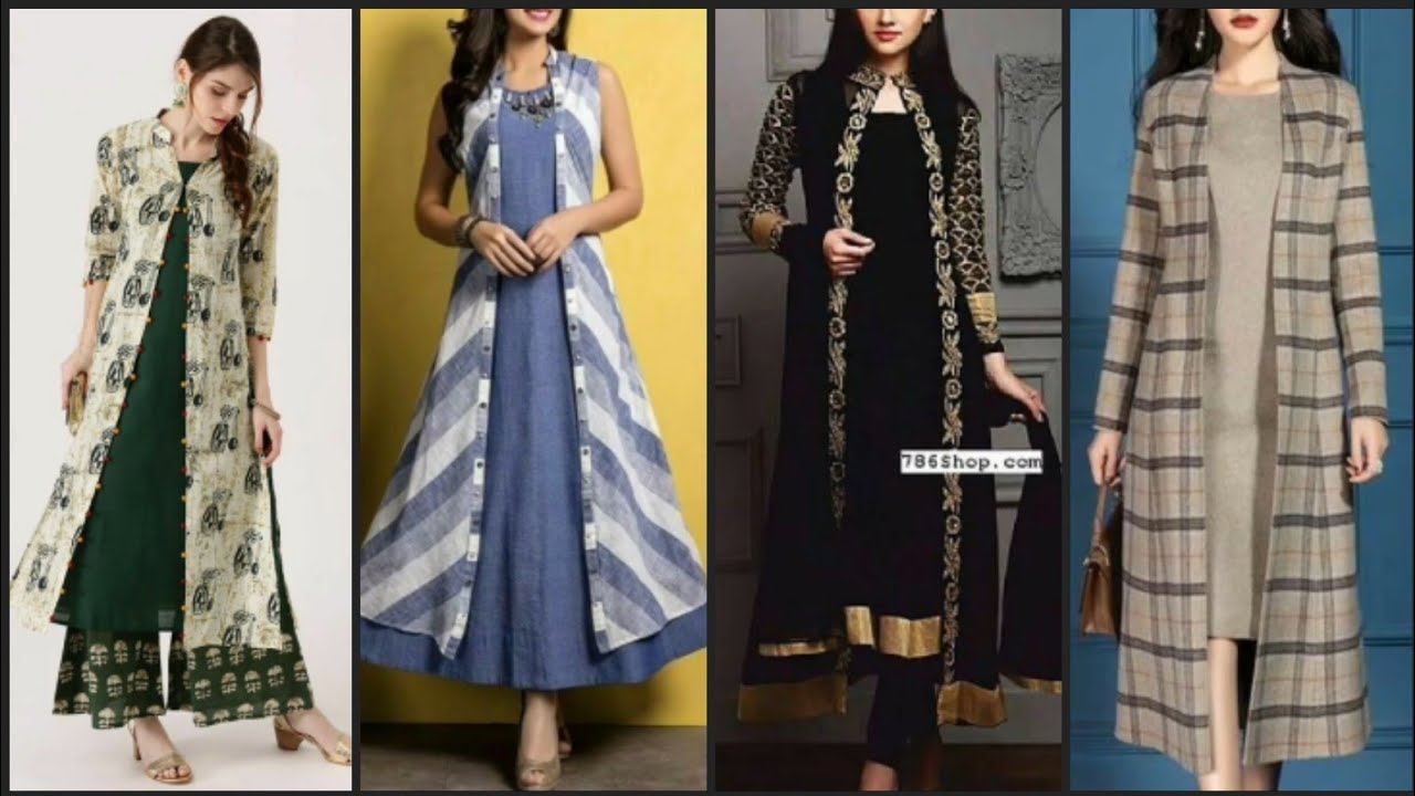 Jacket Kurti Designs for Girls | Anarkali Kurti with Jacket Style