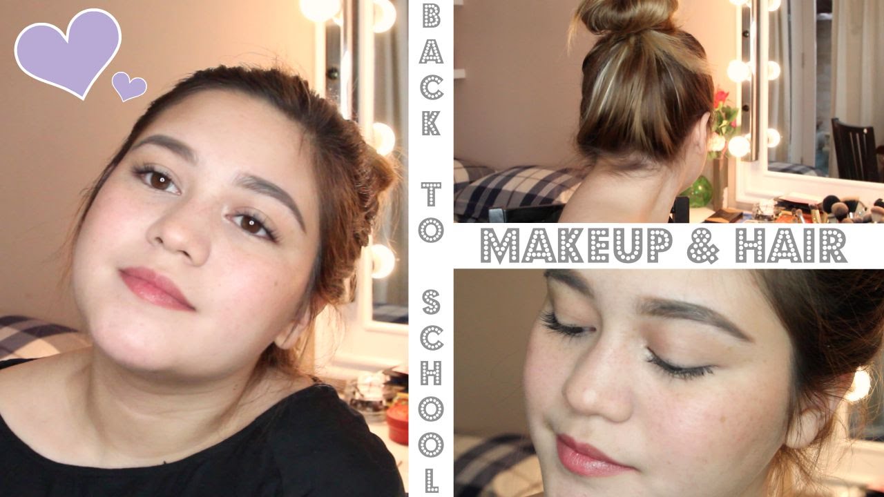 Back to school/campus drugstore 'no makeup' makeup & hair | SarahAyu