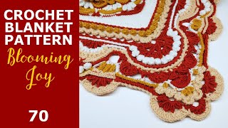 Blooming Joy Crochet Blanket Pattern Tutorial / Round 70