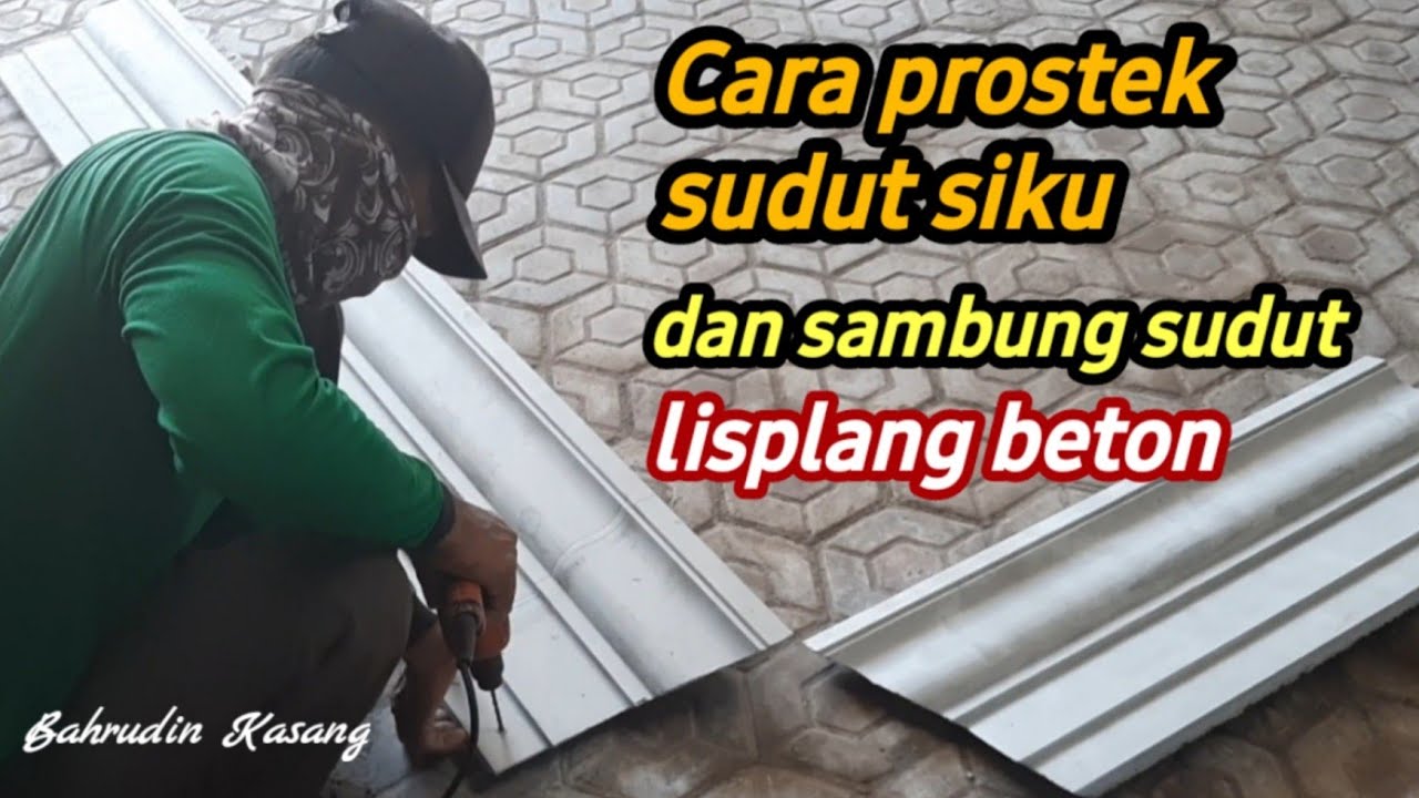 Cara potong sudut siku lisplang beton