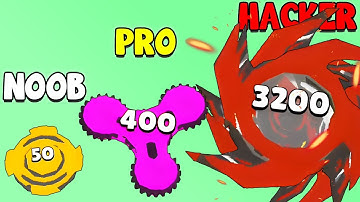 CREATED THE MOST DESTRUCTIVE SPINNER! ߷ NOOB vs PRO vs HACKER in Spin Blade Merge Run