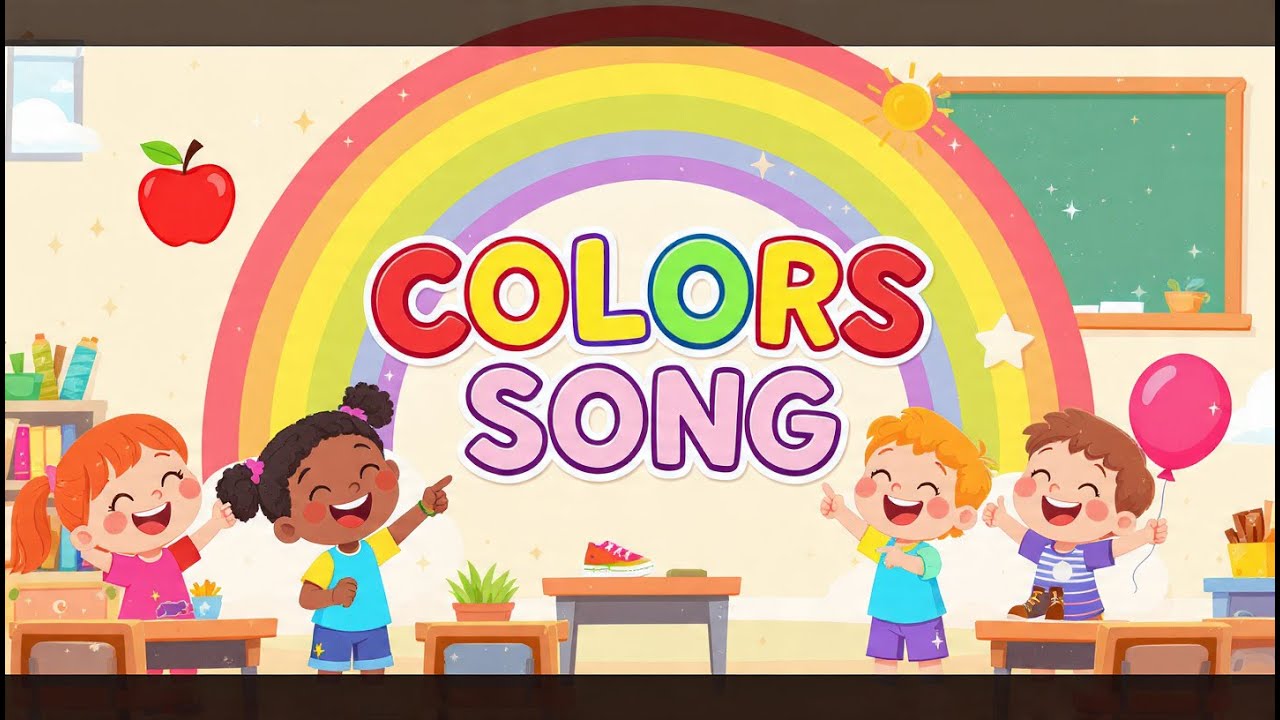🌈 Learn Colors Song for Kids 🎨 | Red Blue Yellow Green 🟥🟦🟨🟩 