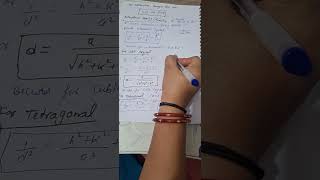Interplannar spacing for crystal lattice👍👍👍👍#chemistryhub#class12thnotes#b.sc.notes