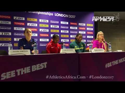 FULL - Women 1500m press conference - Caster Semenya, Jenny Simpson, Faith Kipyegon - London 2017