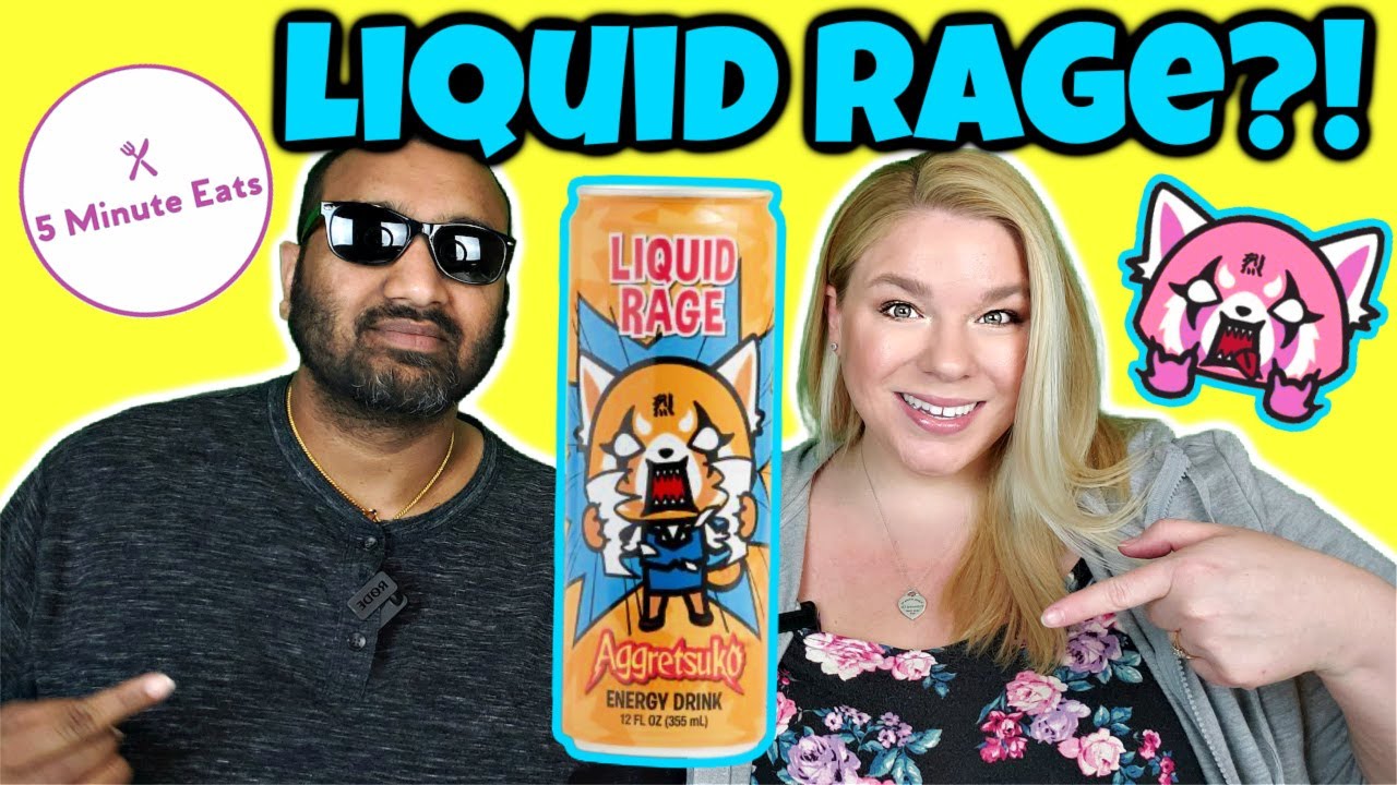 Liquid Rage Aggretsuko Energy Drink Review - YouTube