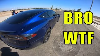 First Ride in Tesla Plaid & CBR1000RR gets Ninja H2 Smoke. #MaxyDaily