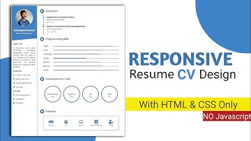 Create Responsive Resume Website using HTML and CSS @onlinetutorial | Resume CV design in HTML CSS