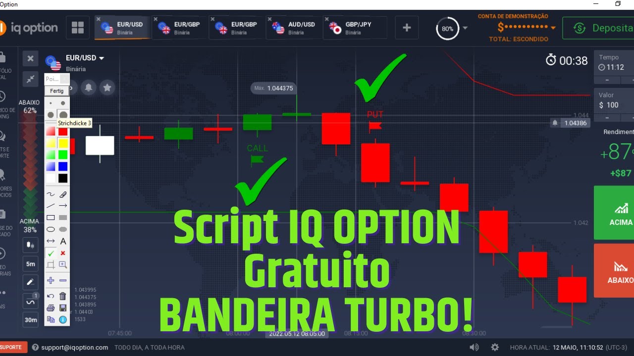 Script IQ OPTION gratuito Bandeira Turbo