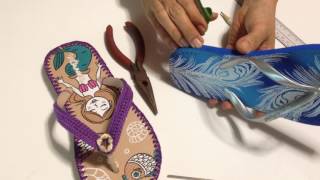 Crochet Makeover Flip-flops, part 1