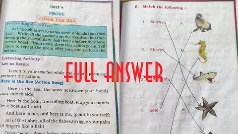 || class 3 English|| unit -4 Under the sea|| Full answer#class3 #class3english