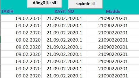 VBA ÇOK SATIRLI DATALARDA HIZLI ÇOKLU SATIR SİLME