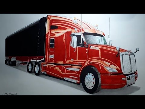 Cómo dibujar Paso a paso una Kenworth | Realistic Truck Drawing Kenworth  T680 😱 🇨🇴 - thptnganamst.edu.vn