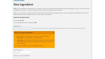 Adding custom ingredients on ReciPal.com