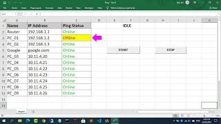 How to create a Ping monitoring tool with Microsoft Excel screenshot 2