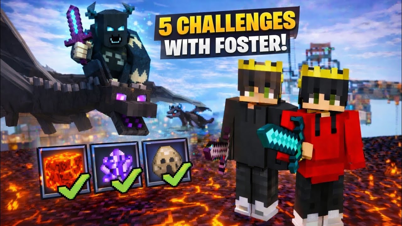 Minecraft 5 Challenges With Foster 💀 | Last Challenge OP! #Minecraft # ...