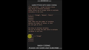 Python Variables - Assign Multiple Values