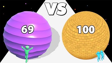 GYM BALL RUN /vs RESCUE PUSH ∞ Satisfying ASMR Gameplay Android iOS • Ball 2048 Runner Math Games