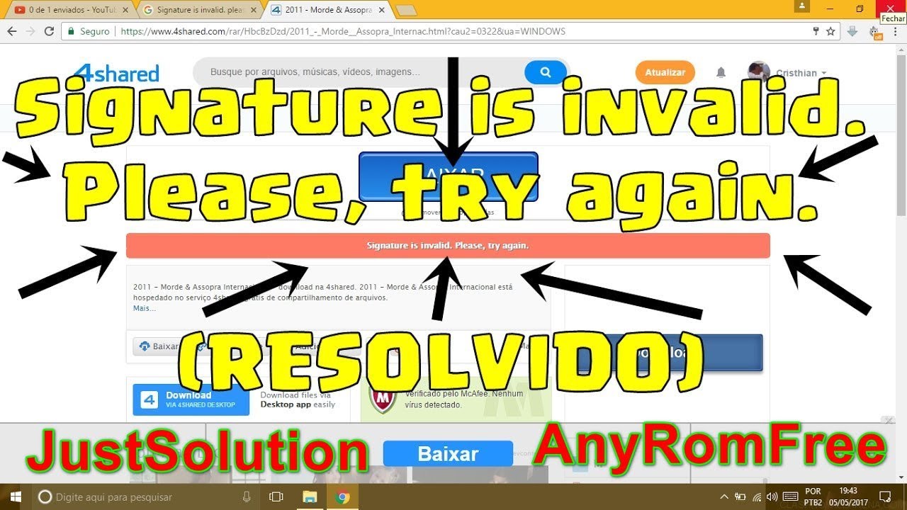 Signature Invalid 4shared Problem Fixed Download Just Solution Youtube