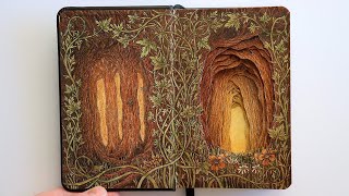 A Warm Forest, Custom Altered Book Journal (Books Become Art)